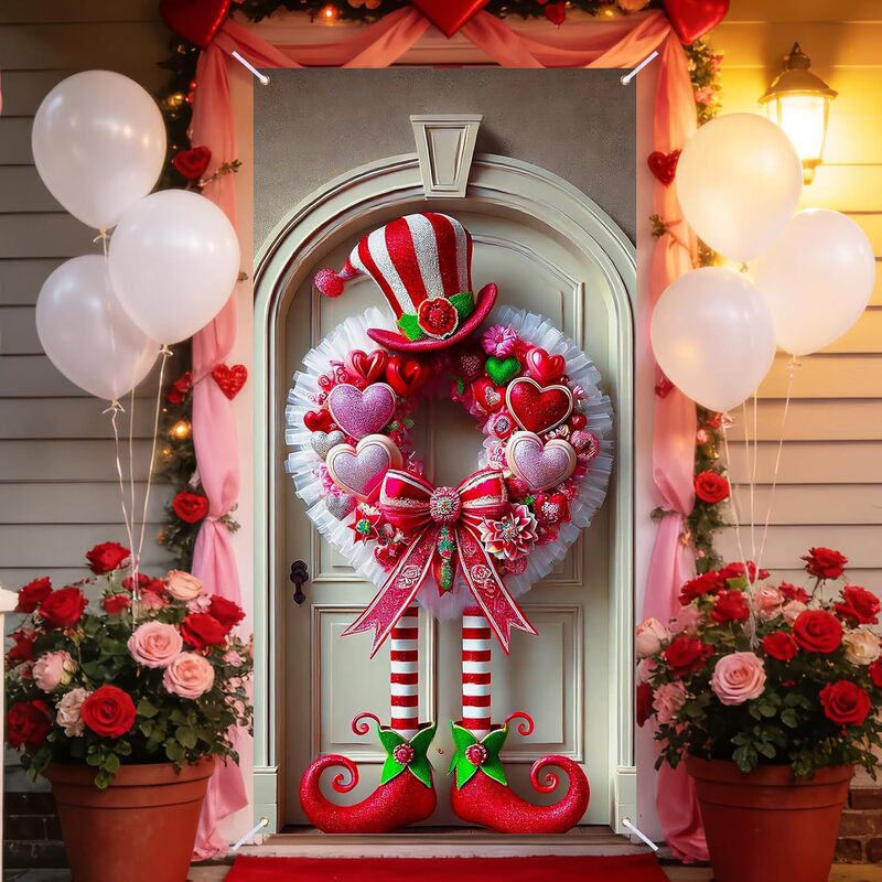 Qzb2652 Cross-Border Valentine's Day Door Curtain Porch Decoration Backdrop Holiday Party Atmosphere Banner Decoration Hanging Cloth Qzb2652 Cross-Border Valentine's Day Door Curtain Porch Decoration Backdrop Holiday Party Atmosphere Banner Decoration Hanging Cloth