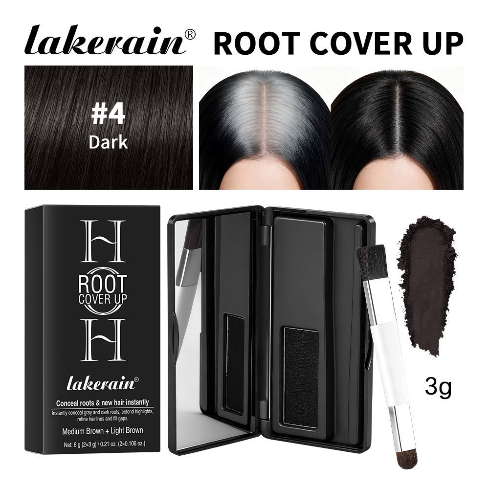 Polvo Retocador de Raíces de Cabello Impermeable Portátil con Cepillo