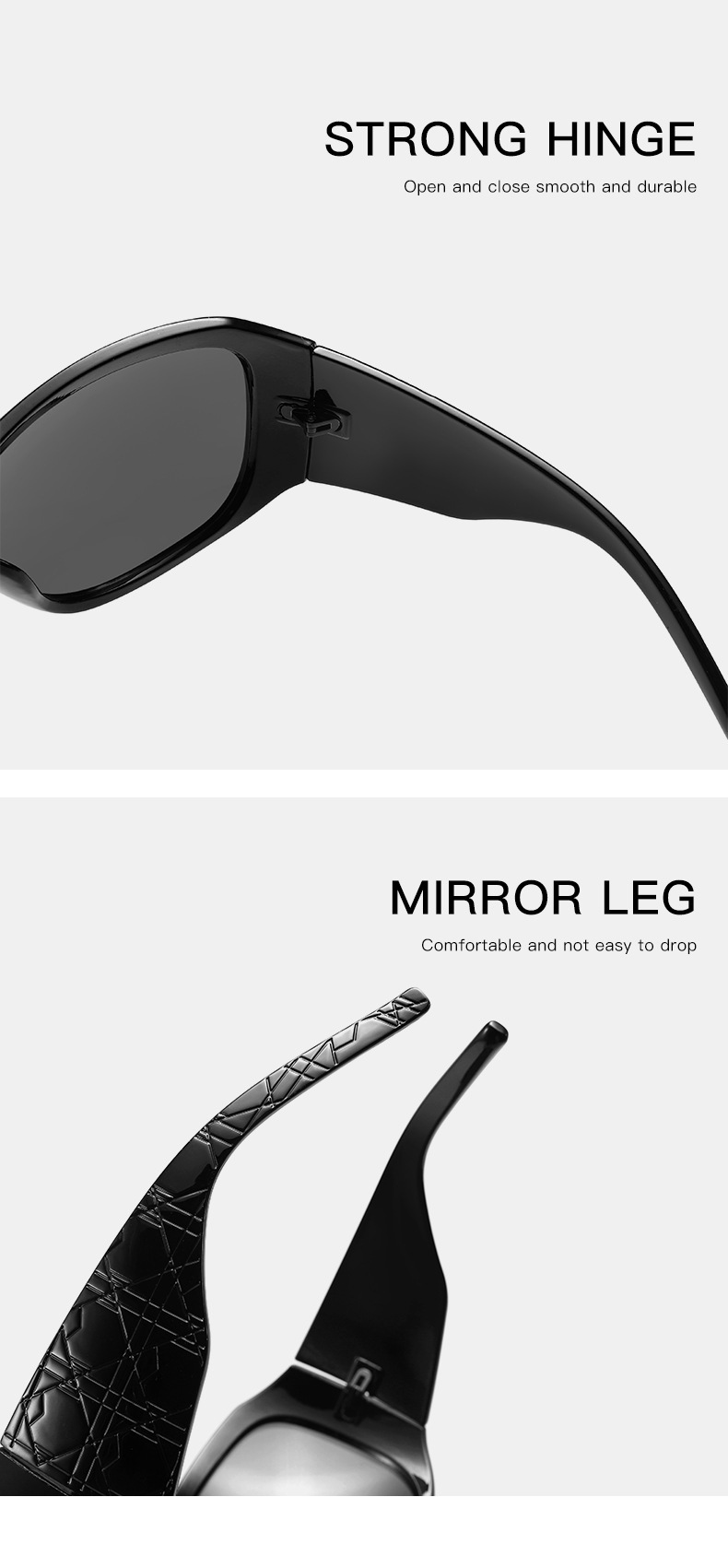 90g Weight Full Frame Glasses Structure Sunglasses Classification Ac, UV400 Protection Lens Material Square Glasses Style Outdoor, Travel Occasion Solid Color Pattern Unisex Gender Retro, Punk Style Grey, Black Color Retro Punk Solid Color Ac UV400 Protection Square Full Frame Women's Sunglasses 5