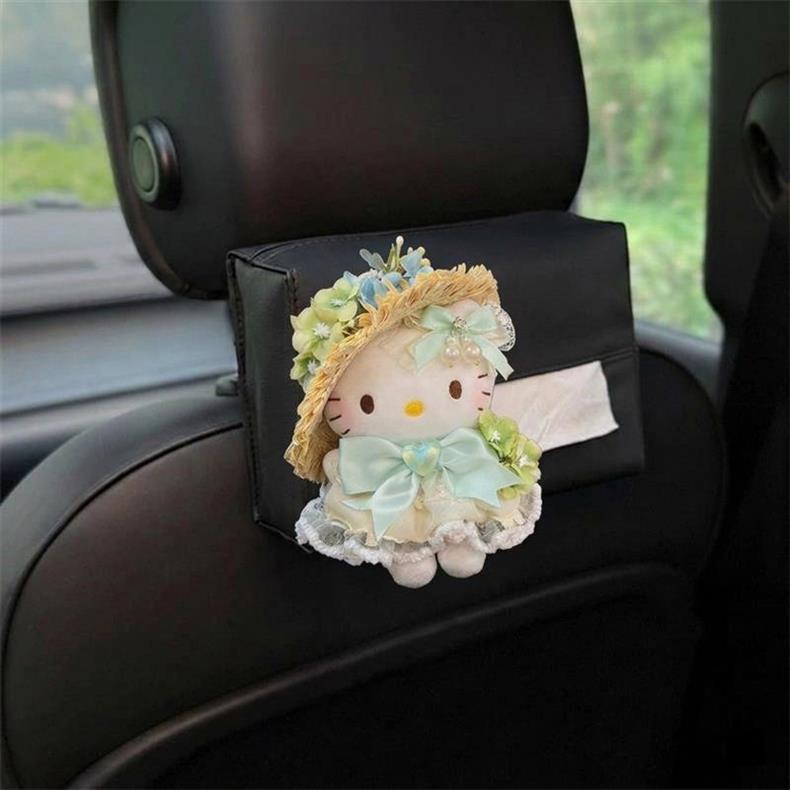 Car-Mounted Tissue Box, Hanging Style, Creative and Cute Car Decoration, Car Tissue Box Hanging Bag