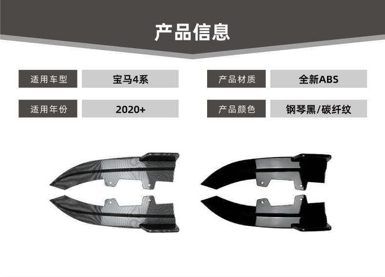 Suitable for Bmw 4 Series Bmw G22 G23 m Sport 2020+ Rear Corner Air Knife Car Sticker Exterior Modification