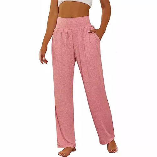 American & European Style Wide Leg Yoga Pants Loose Sports Pants High-Waisted Casual Pants Exercise Slow Running Pants