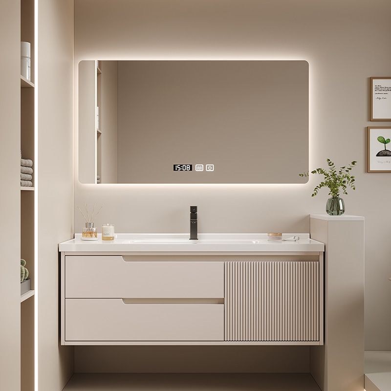 Oak Bathroom Cabinet Ceramic Integrated Basin Wash Basin Cabinet Combination Bathroom Wash Basin Countertop Integrated Cabinet Wash Basin