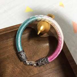 扣链接九乘结卡扣迦叶扣头藏银真言手链金刚龙鳞绳扣六字扣子尾s
