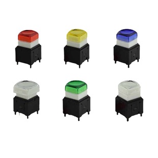 With light button switch 12X12 monochrome two-color LED light control button switch Broadcast Station device with light switch