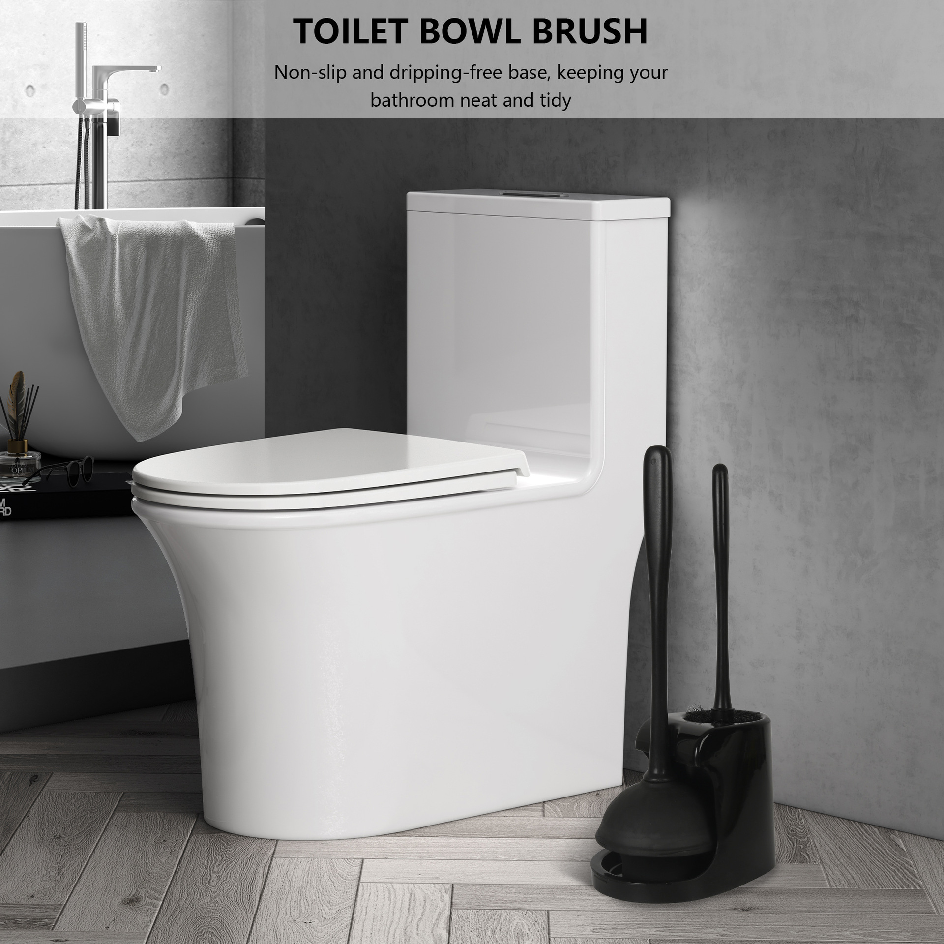 Set di spazzole per WC senza angoli morti, sbloccanti, in silicone bianco, strumento per la pulizia del WC_voghion.com