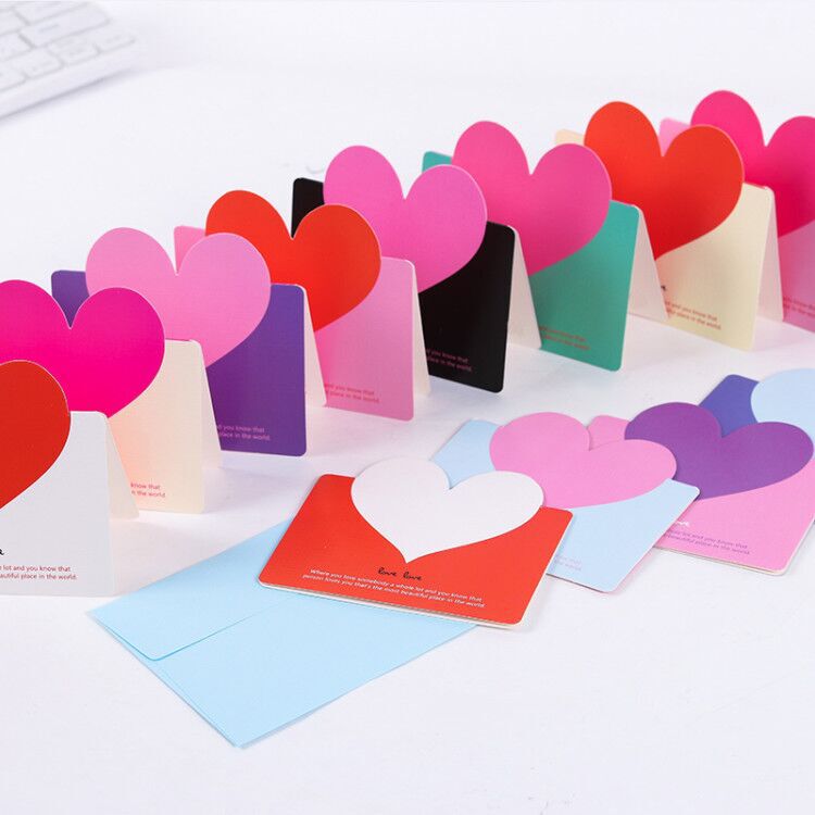 Creative Blessing Card Wedding Love New Year Valentine's Day Greeting Card Heart-Shaped Wholesale Cross-Border Card