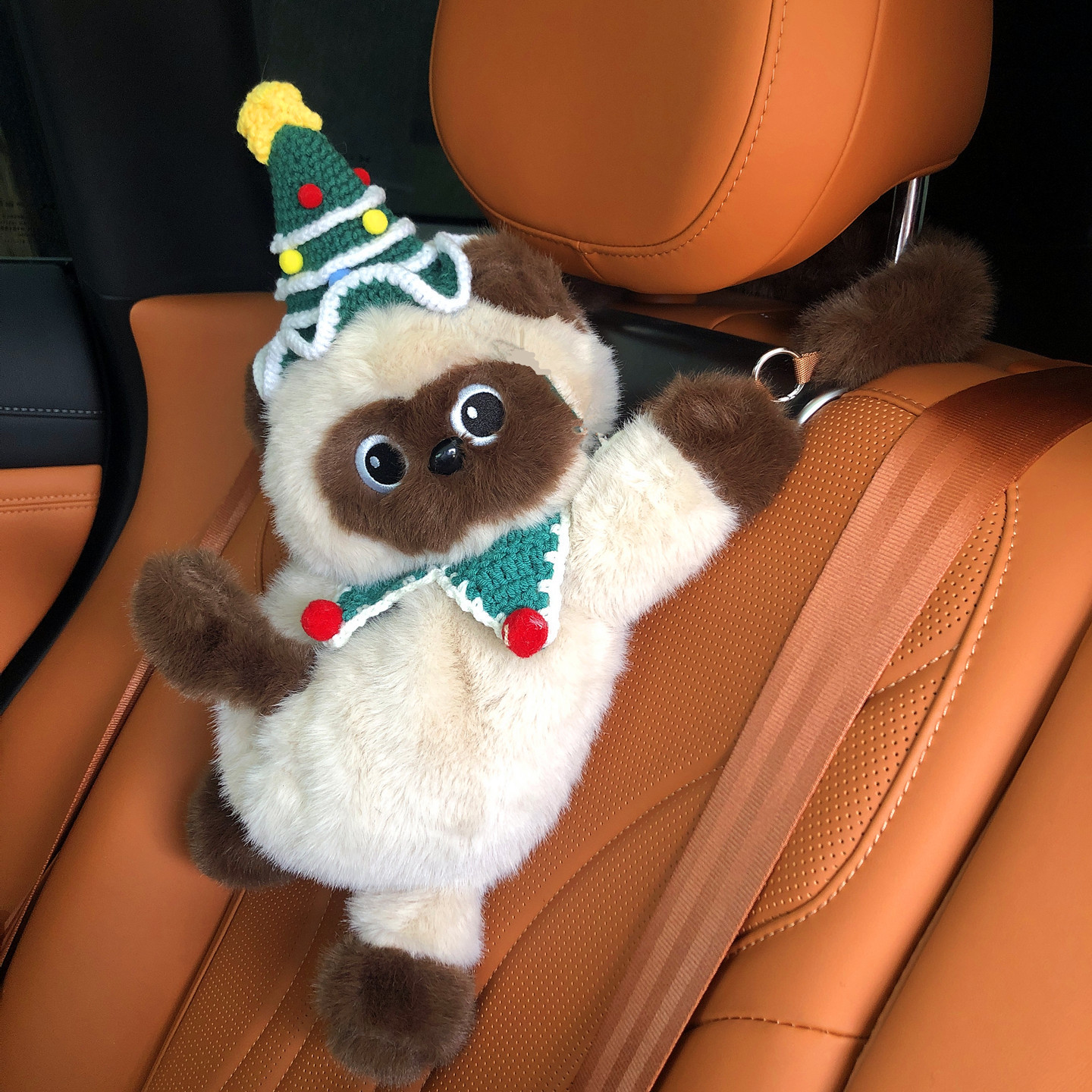 Car Tissue Box Creative Cute Plush Toy Car Interior Decoration Tissue Box Car Siamese Cat Car Tissue Box