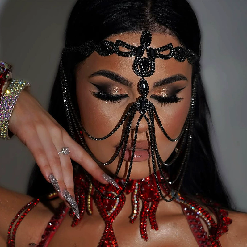 Маска с кисточками в европейском и американском стиле, нишевая маска в темном стиле с бриллиантами, аксессуары для праздничных танцев, маска