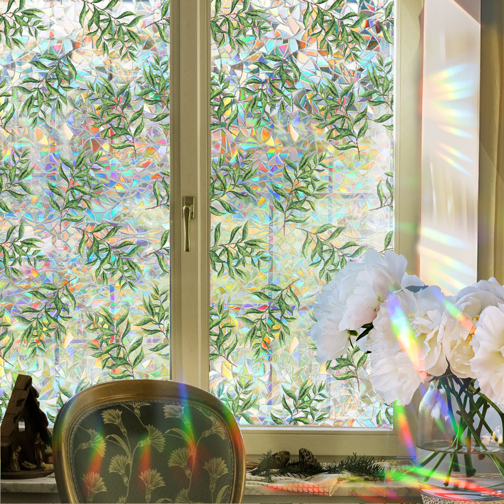 140g Weight Glass paster Home Textiles & Decor Type PVC Material Leaf Pattern Casual, Pastoral Style Casual Pastoral Leaf PVC Glass Paster Wall Art 16