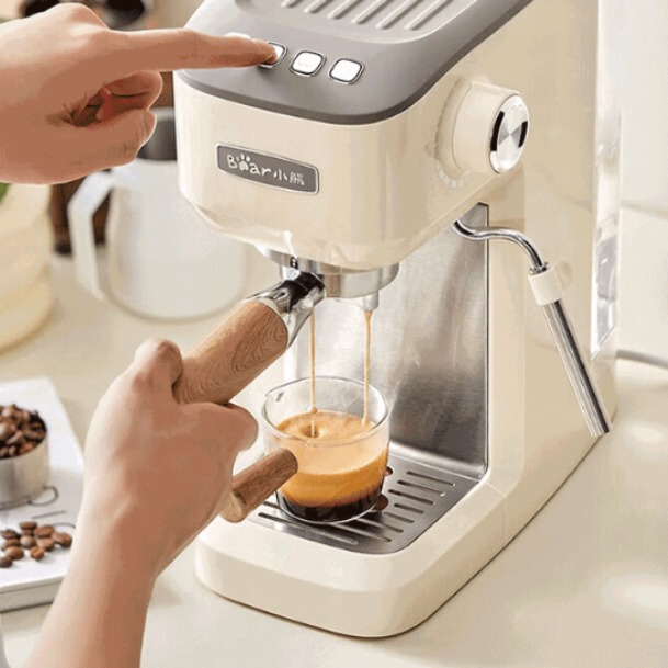 Bear Coffee Machine KFJ-N12V1 Home Italian Semi-automatic Pump Steam High Pressure Extraction Milk Foam 15Bar Bear Coffee Machine KFJ-N12V1 Home Italian Semi-automatic Pump Steam High Pressure Extraction Milk Foam 15Bar