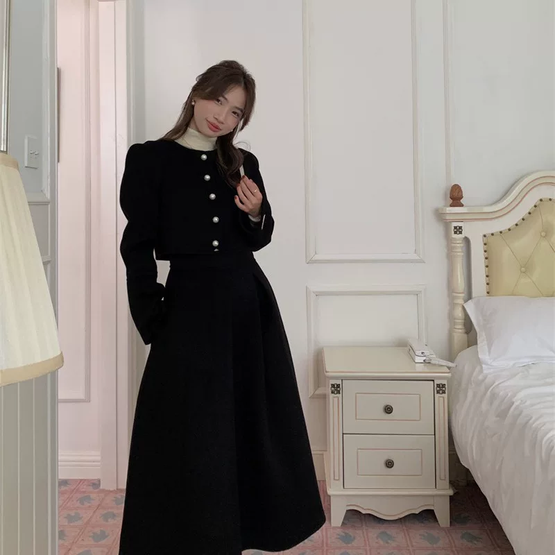 Double-sided woolen cashmere, set from pearl, jacket, 24 years