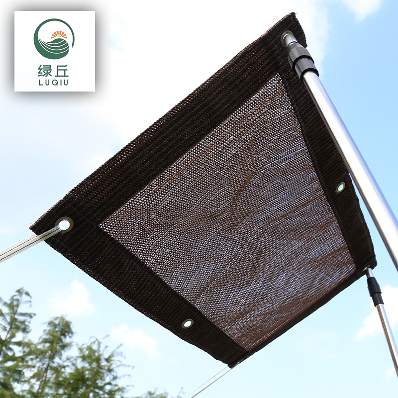 棕色180gsm全新料遮阳网6针加密加厚抗老化防晒网包边打孔遮阳帆