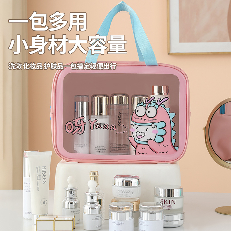 Bolsa de lavado de viaje portátil de dibujos animados de alto valor Bolsa de baño de playa impermeable Bolsa de cosméticos portátil Bolsa de almacenamiento de gran capacidad