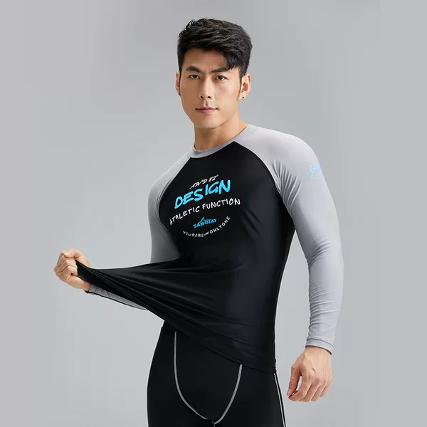 New Men's Split Swimsuit Professional Sports Surfing Suit Sun Protection Upf+ Quick-Drying Swimsuit for Men