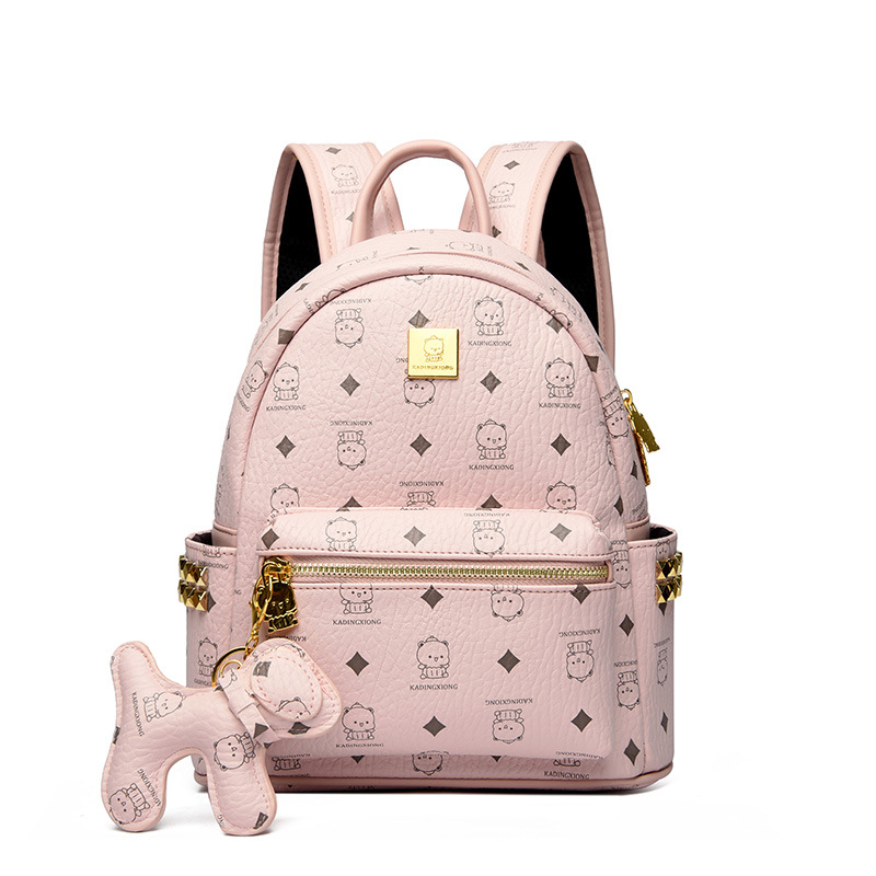 2025 nueva mochila universitaria caricatura lindo osos mochila de damas impresión de aire extranjero mochila casual