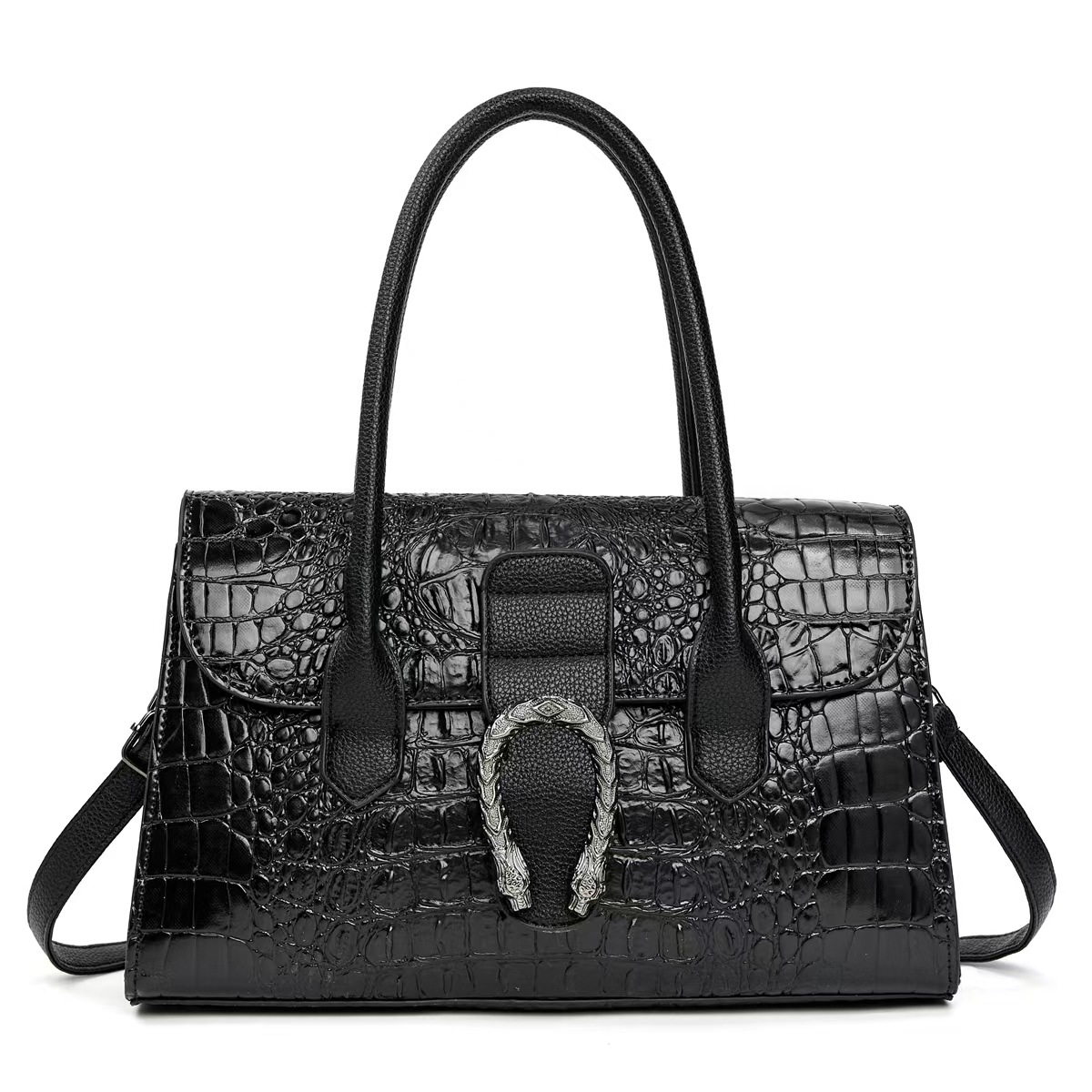 Clásico cocodrilo estampado bolso de mano casual de gran capacidad versátil bolso de hombro de moda de viaje mochila bolso de mano