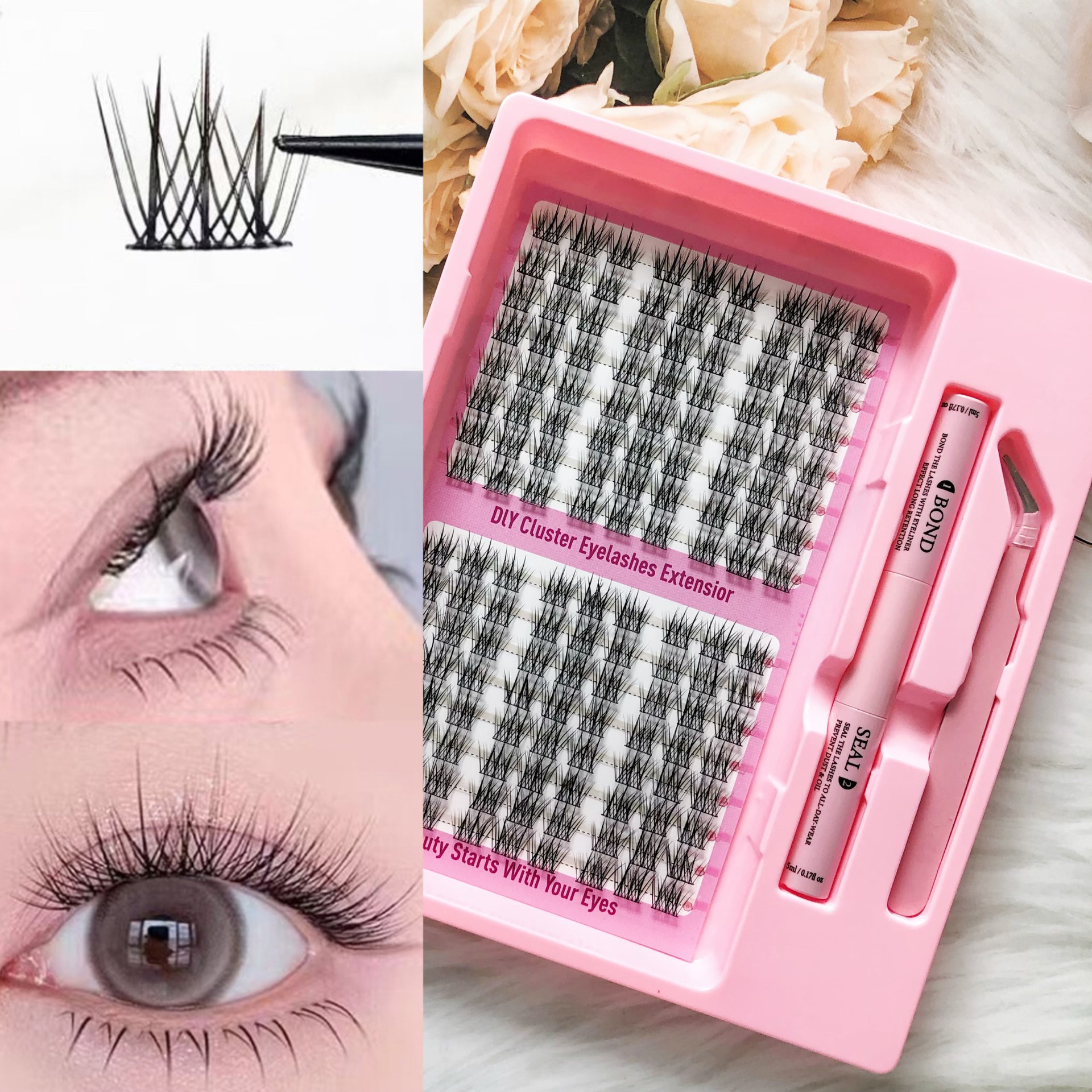 Conjunto de pestañas falsas transfronterizas de gran capacidad sirena imitación de una sola raíz maquillaje de animación delgada natural pestañas falsas pestañas falsas