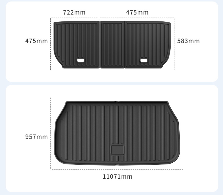 Suitable for 23-26 Models of Xpeng X9 Cars, Special Tpe Floor Mats for Left and Right Steering, Trunk Mat, and Backrest Cushion