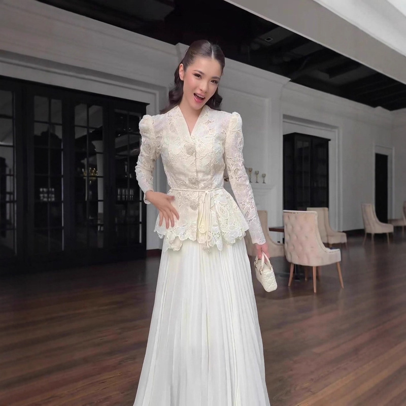 Amazon European and American Cross-Border 2025 New Autum Gorgeous and Elegant Long-Sleeved Long Skirt Suit Dress Amazon European and American Cross-Border 2025 New Autum Gorgeous and Elegant Long-Sleeved Long Skirt Suit Dress