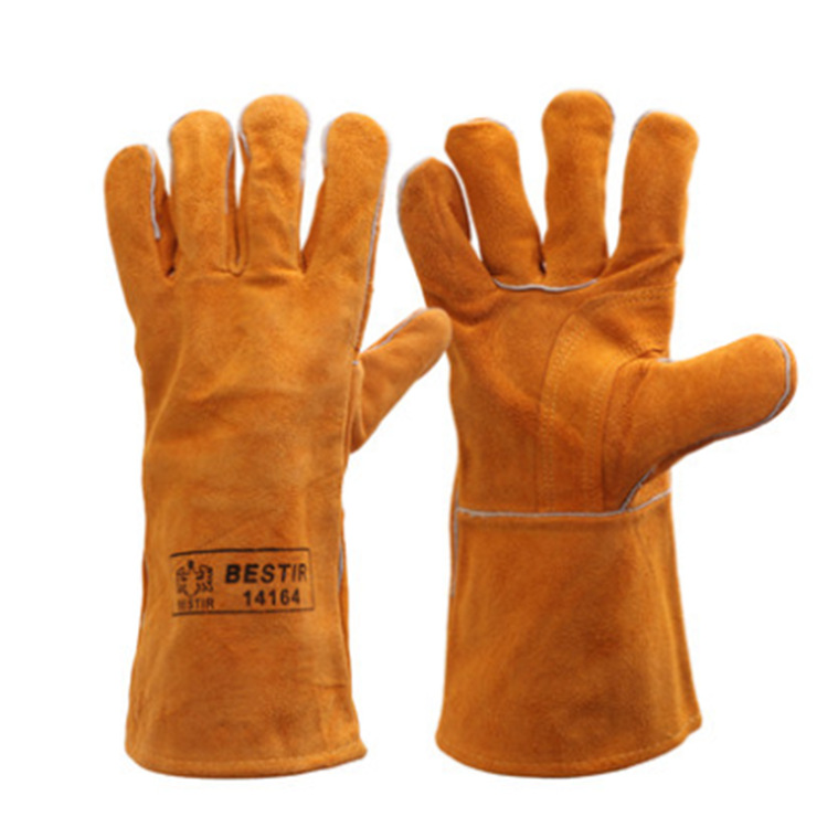 鹰之印牛皮电焊手套 焊接加厚隔热手套 电焊手套工业手套