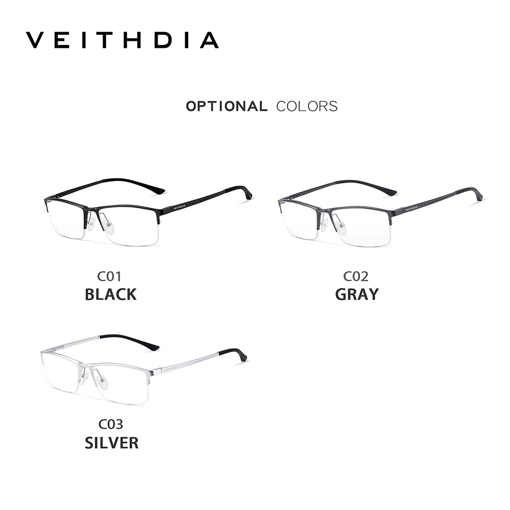 Marco de lente de miopía anti-luz azul medio marco de aluminio y magnesio marco cuadrado para hombres negocio simple al por mayor 8767