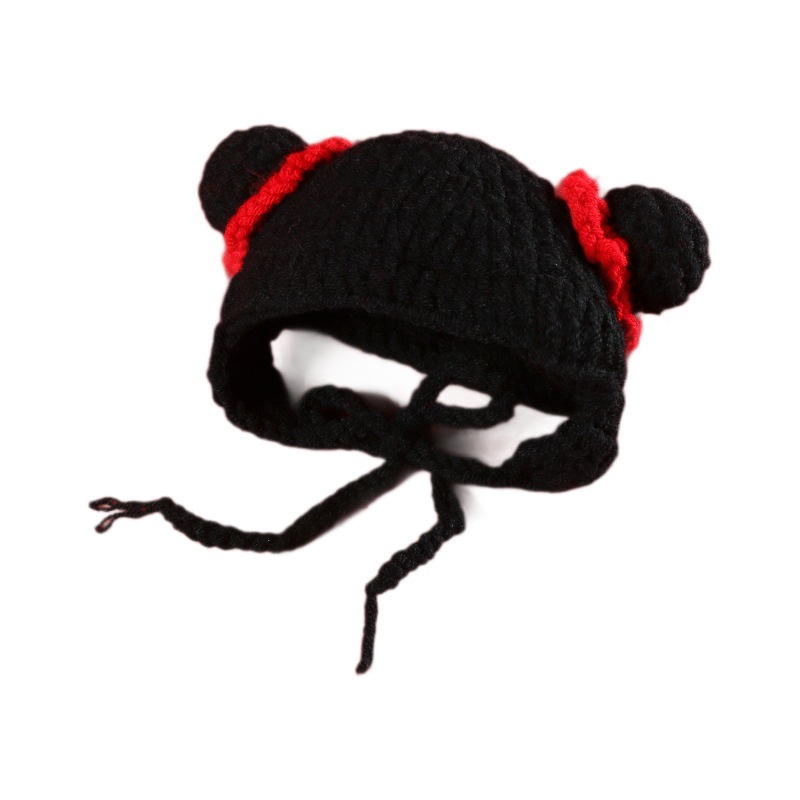 Gancho de mano de lana para mascotas Nezha gorra para gatos perros Teddy Bear adorable accesorios de tocado de dibujos animados para mantenerse caliente image 5