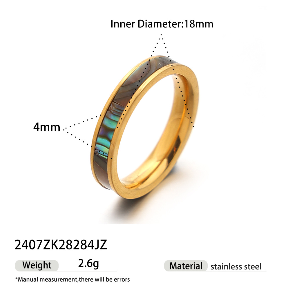 Anillo de acero inoxidable para mujeres no se pierde la cara de pigmento simple anillo de acero inoxidable de lujo ligero nicho popular