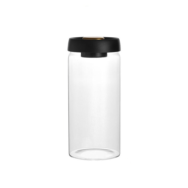 tanque de sellado de alta borosilicona resistente a altas temperaturas de alta sensibilidad a prueba de humedad lata de té lata de almacenamiento de vidrio bombeado al vacío lata de sellado