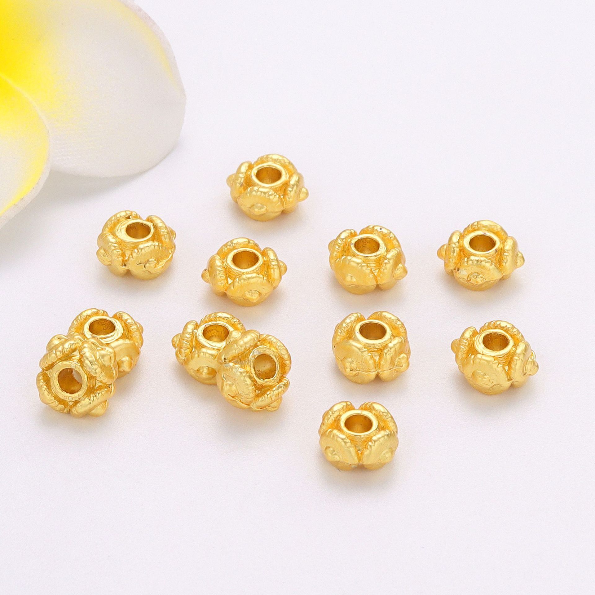 古法金保色蜻蜓眼隔珠转运珠 DIY编织手串链项链串珠饰品配件散珠