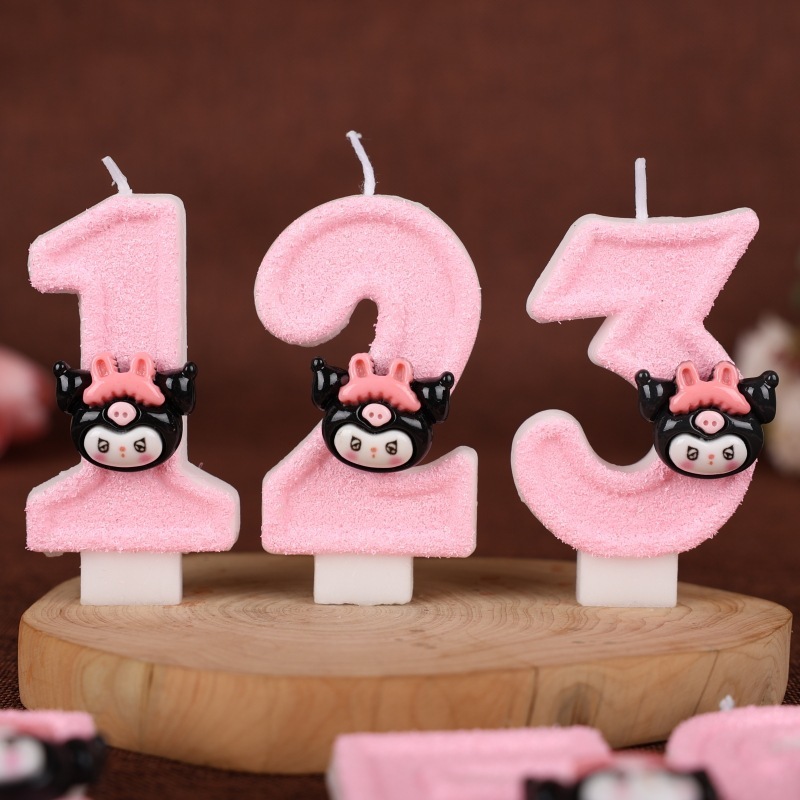 クロスボーダー Amazon 外国貿易デジタル誕生日キャンドル 1 歳ピンク 0-9 クロミ誕生日ケーキ手作りキャンドル|undefined