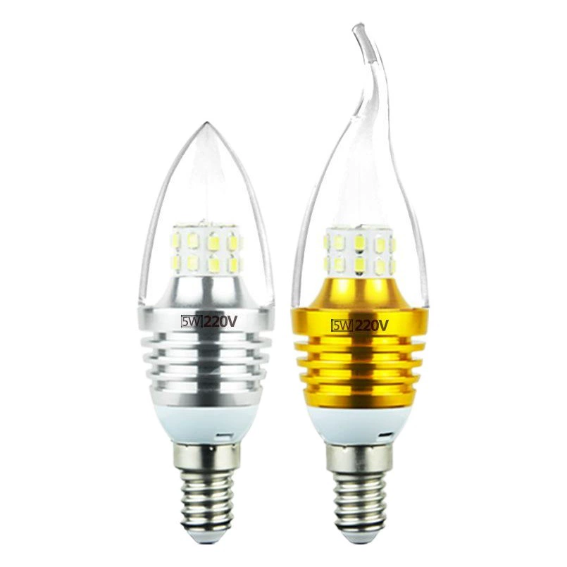 Светодиодная свеча лампа E14 Маленький Винт 5W7w9w12W острая лампа тянуть хвост источник света E27 энергосберегающая лампа оптом