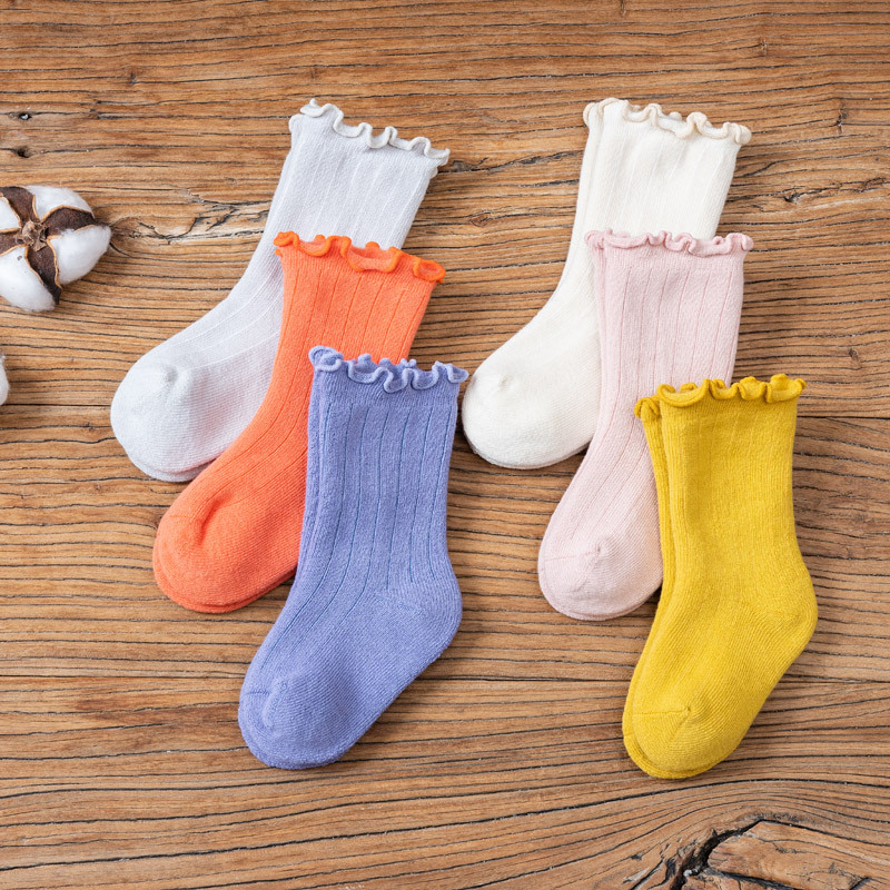 Winter tube children's socks candy color rod thickening baby socks newborn plus velvet warm baby socks