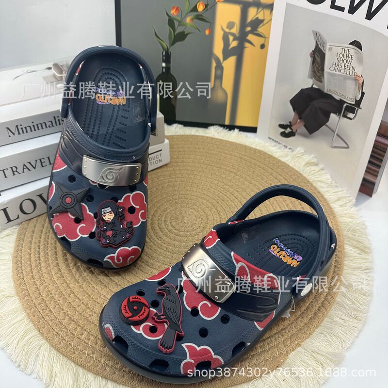 Croos New Model Uchiha-Itachi Naruto Summer Sandals Anime Cartoon Clogs Soft-Soled Outdoor Sandals Sasuke