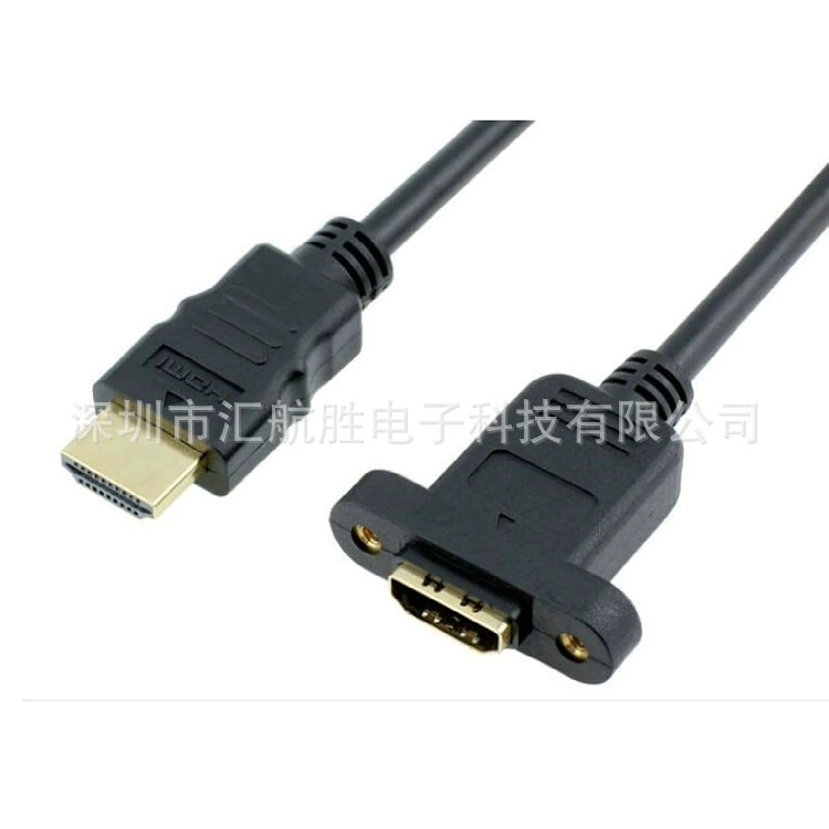 HDMI кабель-удлинитель male to female с ушками и встроенными фиксирующими гайками для компьютера, ТВ, проектора и монитора 4K