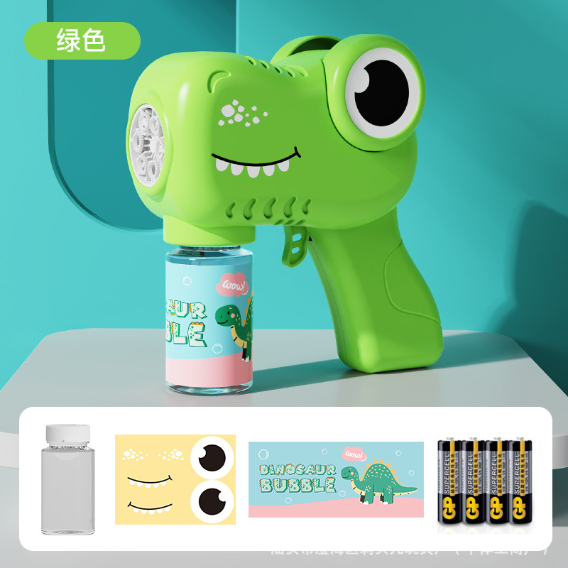 2026 nueva máquina de burbujas de dinosaurio transfronteriza totalmente automática de soplado de burbujas de mano explosión de juguetes de máquina de burbujas eléctricas para niños