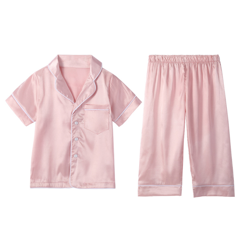 로즈 골드 잠옷 반팔 탑 + 바지