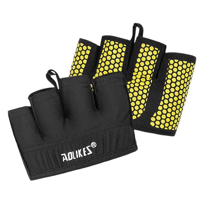 Guantes deportivos de cuatro dedos, equipos de silicona antideslizantes para hombres y mujeres, pesas, pesas, pesas rusas, guantes de entrenamiento de fuerza