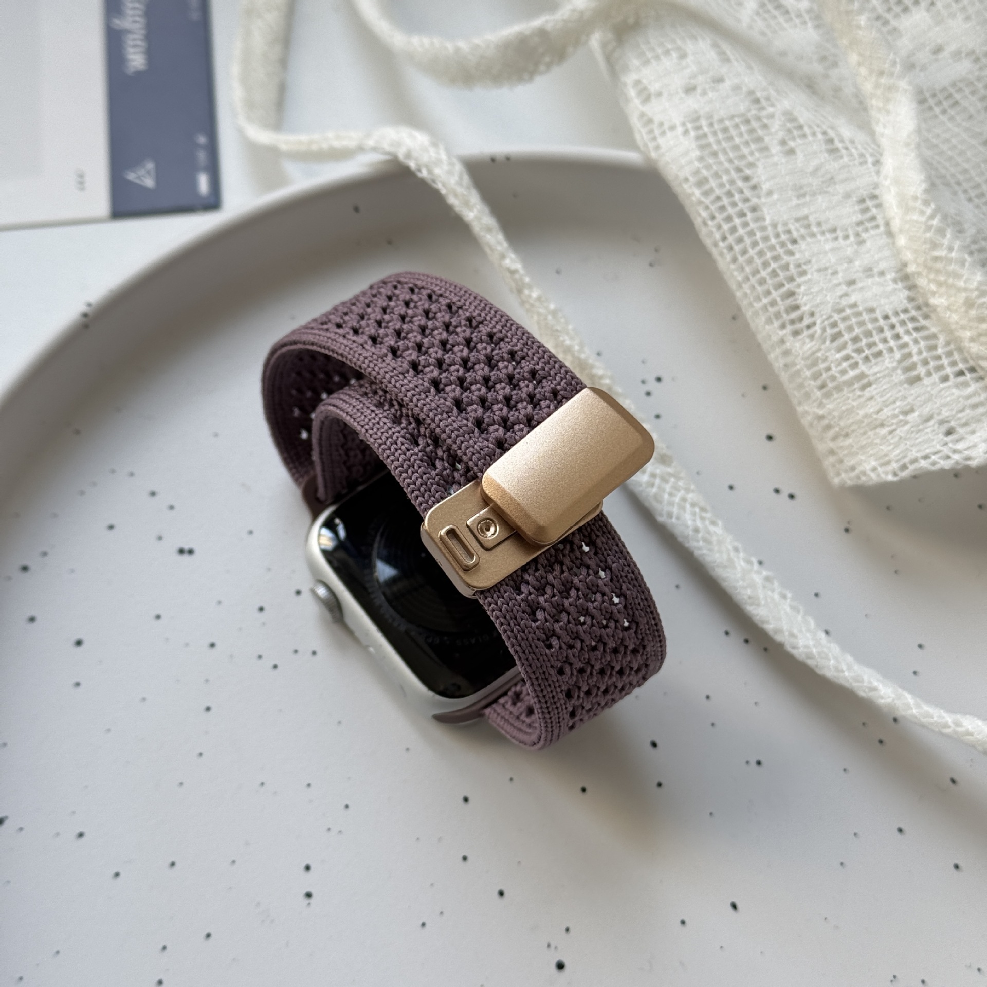 35g Weight Apple Smart Watch Magnetic Strap Classification Nylon Material Solid Color Pattern Fashion style Style Fashion Style Solid Color Apple Smart Watch Magnetic Strap 8