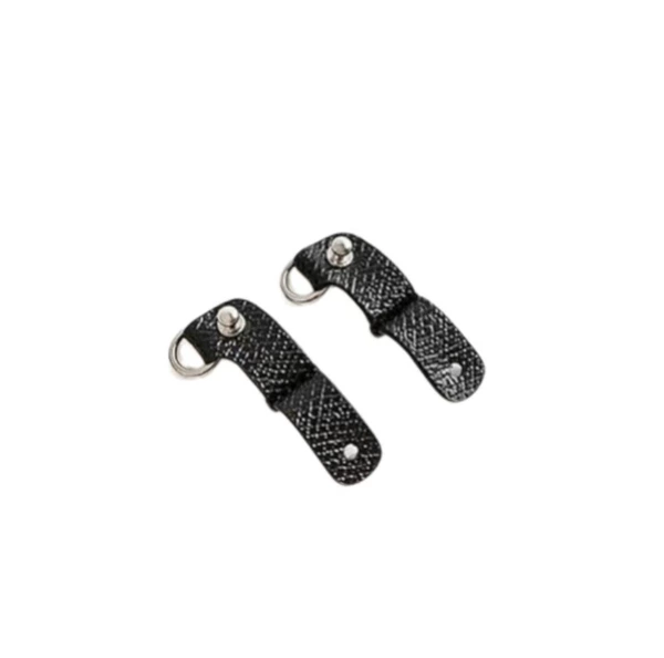 Black silver buckle L shaped 1 pair of punching