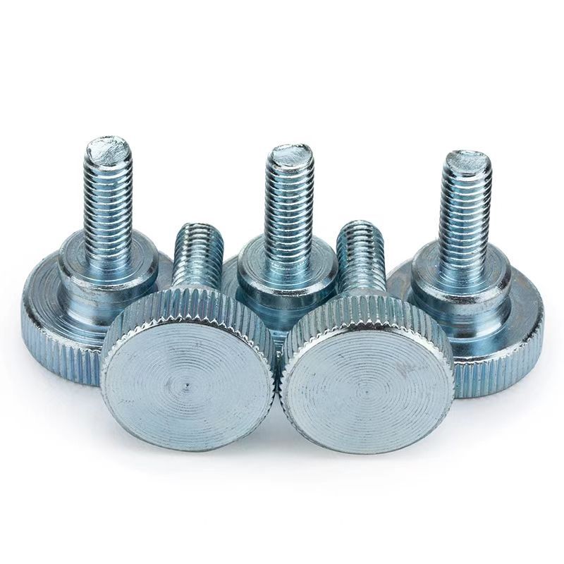 GB834,镀蓝白锌， 滚花高头螺钉，1008AL(碳钢）M2-M10