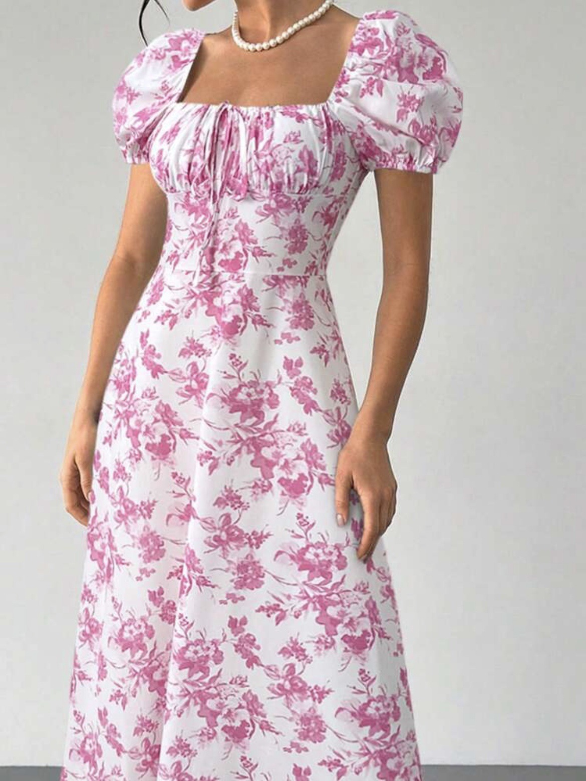 Women's Floral Print Short Sleeve Bodycon Flared Maxi Dress – Slim Fit Casual Summer Gown_ecoleips.com