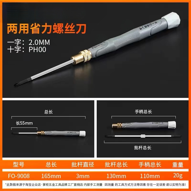 Fukuoka, Japón, destornillador de doble propósito de alta resistencia, herramientas eléctricas con destornillador magnético de doble cabeza