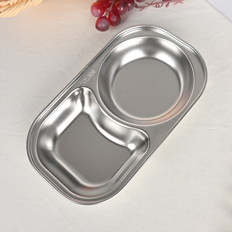 한국식 2칸 도시락 용기 (원형 304 스테인리스)