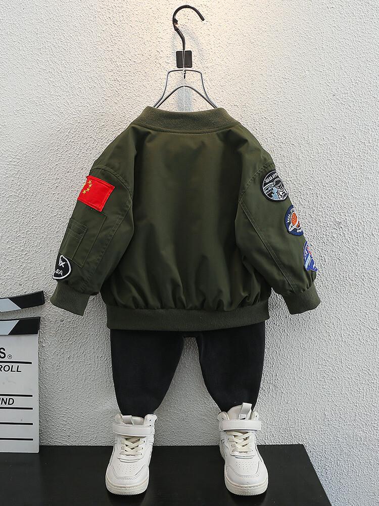 Veste d'uniforme militaire vide pour garçons, vêtements de printemps et d'automne 2023, nouveau beau haut pour enfants, tendance_voghion.com