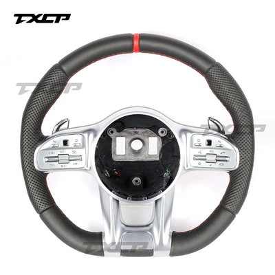 Suitable for Mercedes-Benz A/C/E/G/S/E-class GLC GLAW205W204 modified and upgraded genuine leather car steering wheel (Steering wheel) - full-leather-model