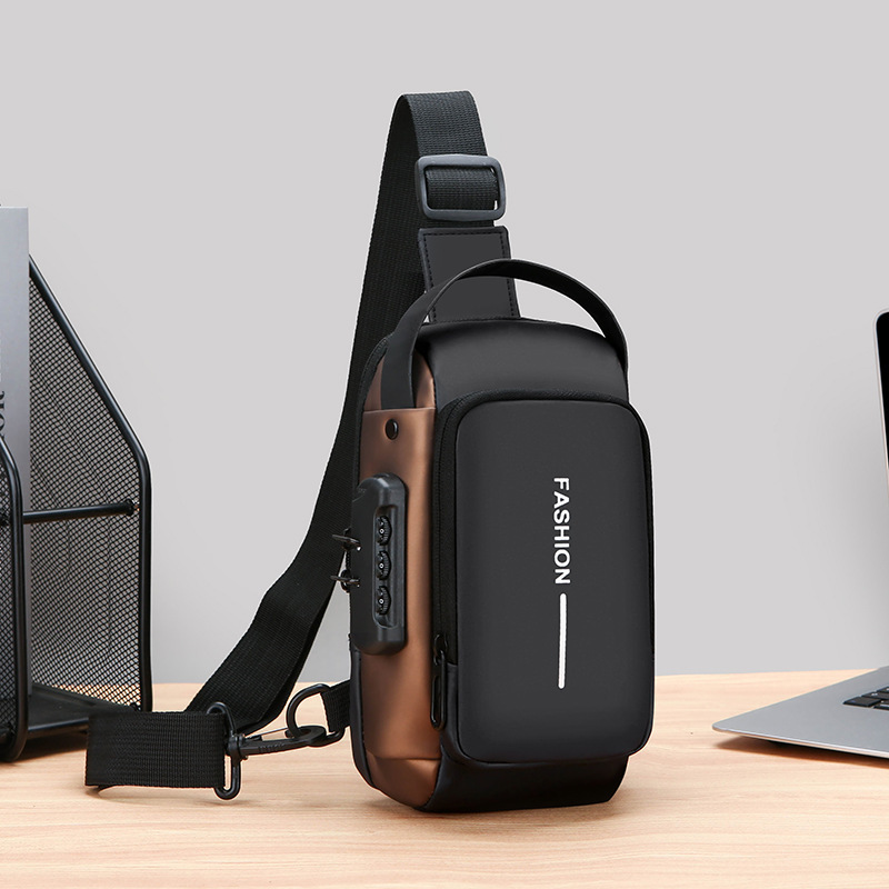 Cross-Border Multifunctional Password Lock Stylish Chest Bag for Men, Large Capacity Portable Commuter Phone Motorcycle Bag, Cross-Body Shoulder Bag Cross-Border Multifunctional Password Lock Stylish Chest Bag for Men, Large Capacity Portable Commuter Phone Motorcycle Bag, Cross-Body Shoulder Bag