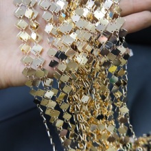 diy链条 爆闪方片链 萋萋 亮片古风发簪流苏材料发冠异域服饰配件