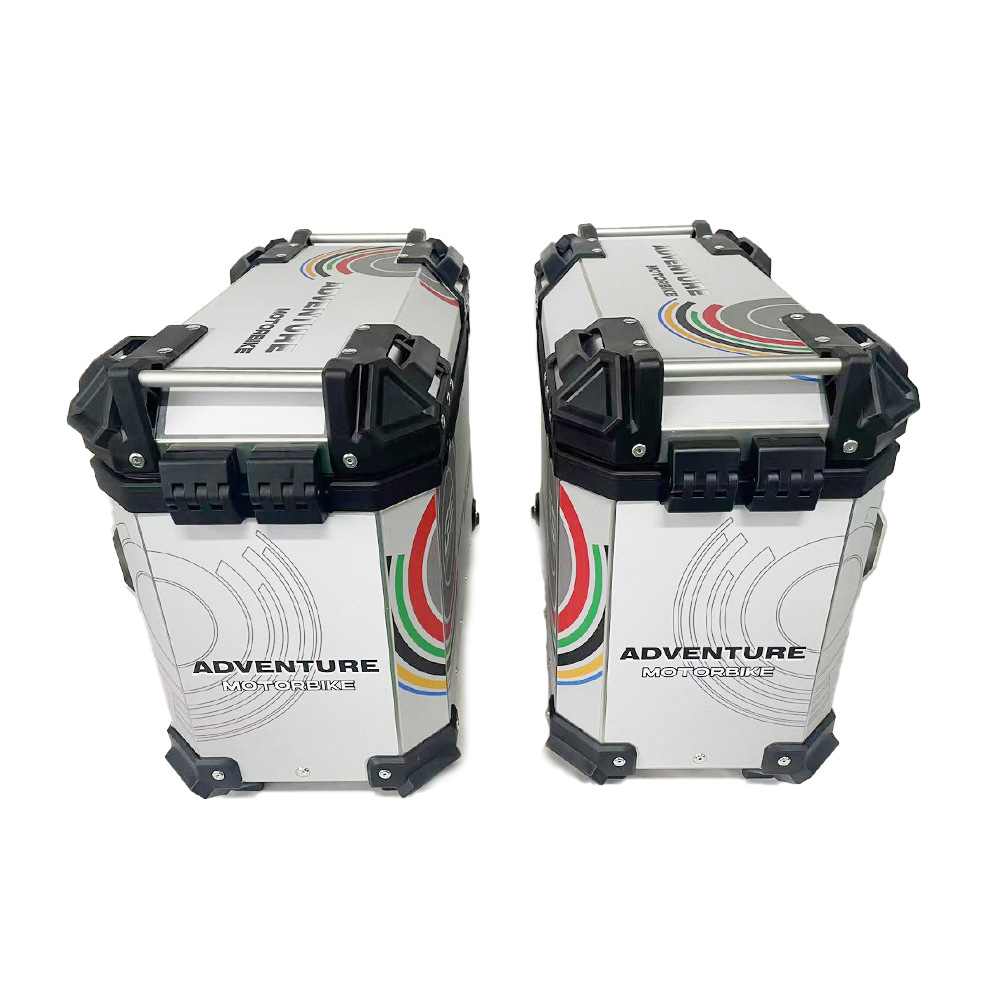 Motocicleta de gran capacidad 38L caja lateral equipaje lateral impermeable caja colgante suministros motocicleta maleta tres cajas accesorios