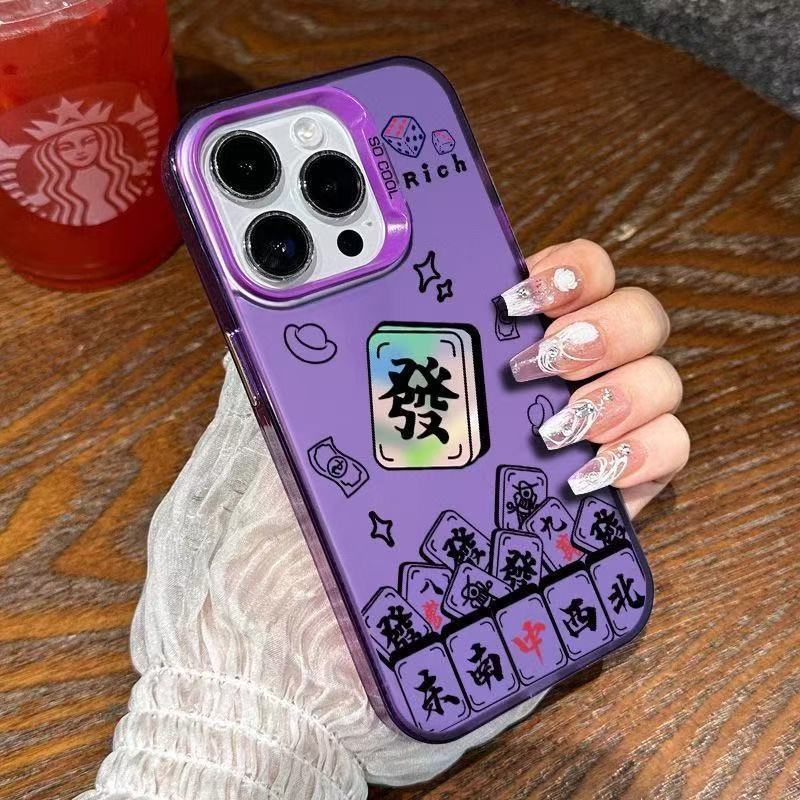 Fa Cai Mahjong para iPhone 16 funda para teléfono móvil Apple 15promax/14 anti-caída 13pro12 nuevo 11xr